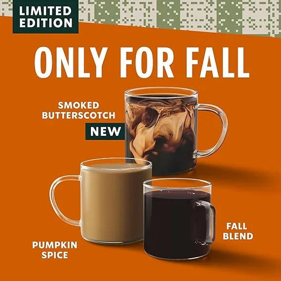 Starbucks K-Cup Coffee Pods, Fall Blend Medium Roast Coffee for Keurig Makerss, 100% Arabica, Limited Edition, 1 Box (10 Pods)
