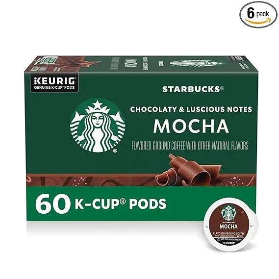 Starbucks K-Cup Coffee Pods, Flavored Hot or Iced Coffee, Mocha