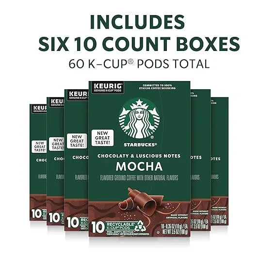 Starbucks K-Cup Coffee Pods, Flavored Hot or Iced Coffee, Mocha