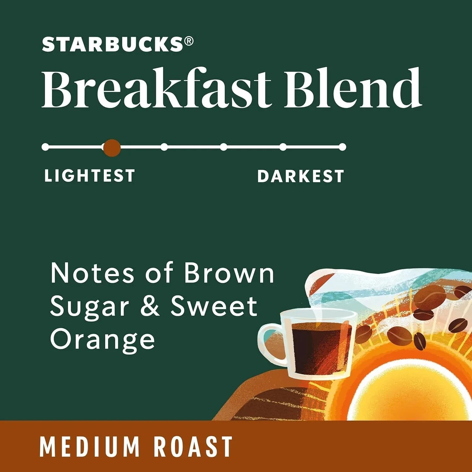 Starbucks K-Cup Coffee Pods, Medium Roast Hot or Iced Coffee, Breakfast Blend Keurig Pods