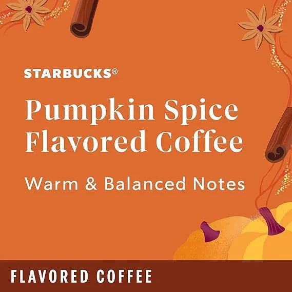 Starbucks K-Cup Coffee Pods, Pumpkin Spice Naturally Flavored Coffee for Keurig Brewers, 100% Arabica, Limited Edition, 6 Boxes (60 Pods Total)