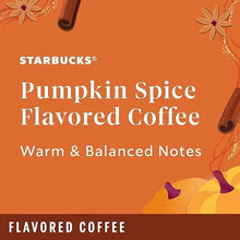 Pumpkin Spice flavored coffee label design with warm, balanced notes, Starbucks