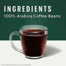 Starbucks Veranda Blend coffee pods ingredients panel with a glass mug of dark coffee