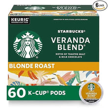 Starbucks Veranda Blend K-Cup pods box, Blonde Roast, 60 count