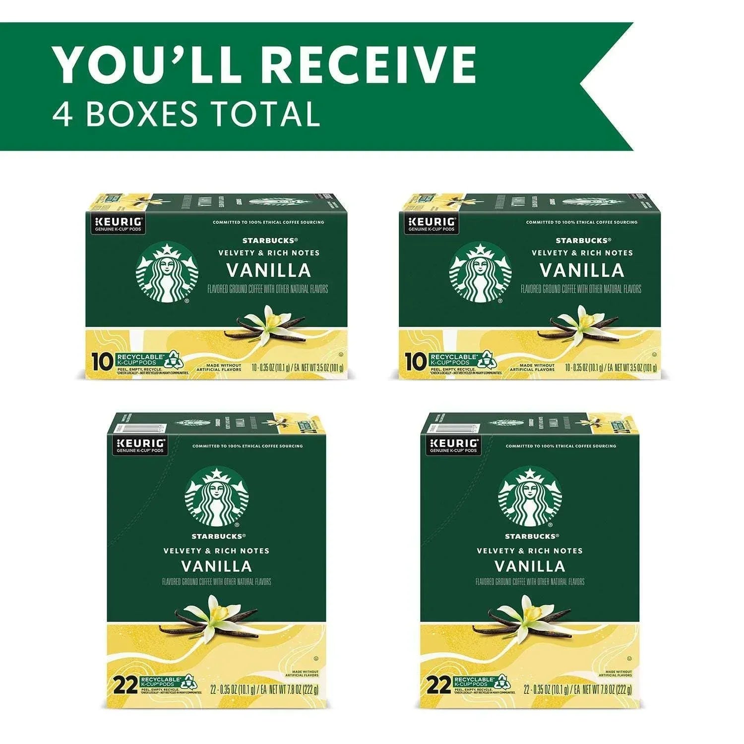 Starbucks Light Roast Vanilla Flavor Coffee K-cup, 64 ct.