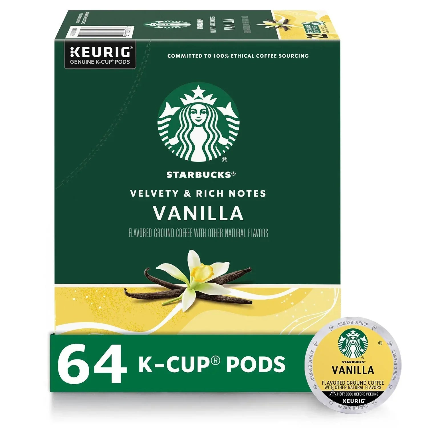 Starbucks Light Roast Vanilla Flavor Coffee K-cup, 64 ct.