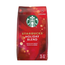 Starbucks Holiday Blend ground coffee bag, red, 35 oz