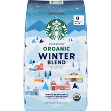 Starbucks Organic Winter Blend whole bean coffee bag, medium roast, 2.5 lb