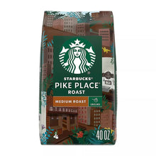 Medium roast ground coffee bag, 40 oz, with Starbucks Pike Place label