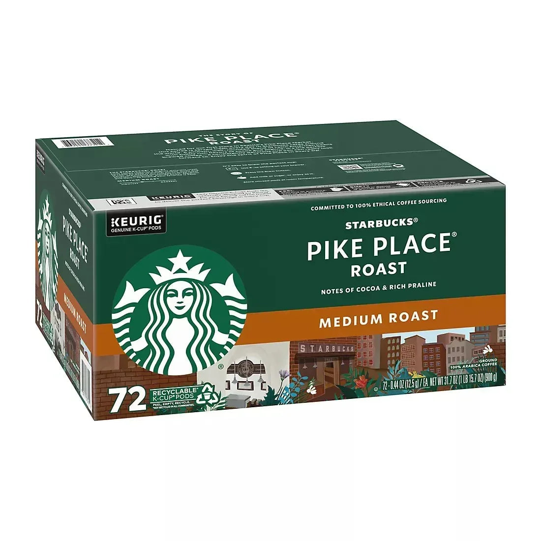 Starbucks Pike Place Roast Medium Roast K-Cup Pods, 72 ct.