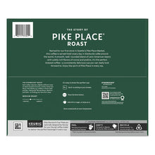 Back of Starbucks Pike Place Roast K-Cup box with medium roast details and story panel