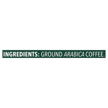 Text label: Ingredients—ground arabica coffee