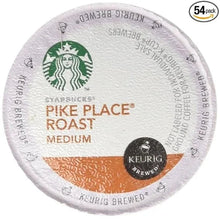 K-Cup coffee pod pack, Pike Place Roast Medium, 54 count, Keurig Brewed
