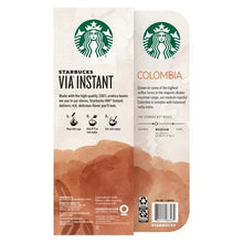 Starbucks VIA instant Colombia coffee pouch back panel