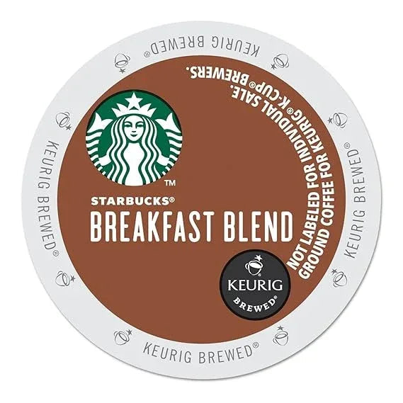 Starbucks Coffee K-Cup Pods, Breakfast Blend Medium Roast, Ground Coffee K-Cup Pods for Keurig Brewing System, K-Cup Pods Per Box