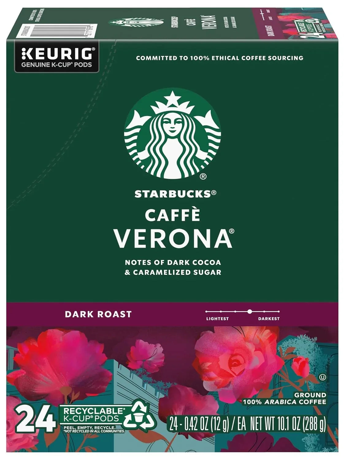 Starbucks Dark Roast K-Cup Coffee Pods — Caffè Verona for Keurig Brewers