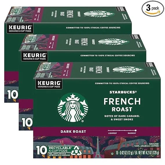 Starbucks Coffee K-Cup Pods, French Roast, Dark Roast Ground Coffee K-Cups for Keurig Brewers, 100% Arabica Coffee