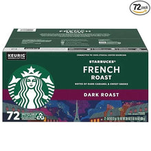 Starbucks French Roast dark roast K-cup pod box, 72-count, recyclable packs