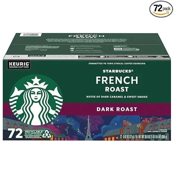 Starbucks Coffee K-Cup Pods, French Roast, Dark Roast Ground Coffee K-Cups for Keurig Brewers, 100% Arabica Coffee