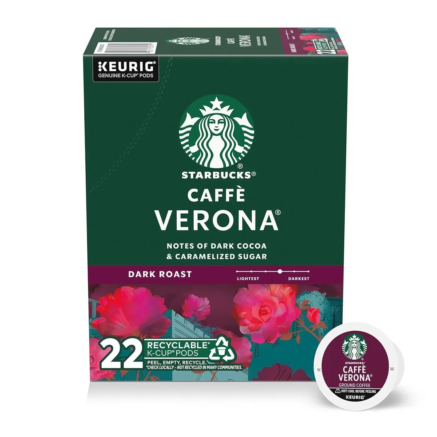 Starbucks Caffe Verona Coffee K-Cup Pods, Dark Roast Arabica Coffee