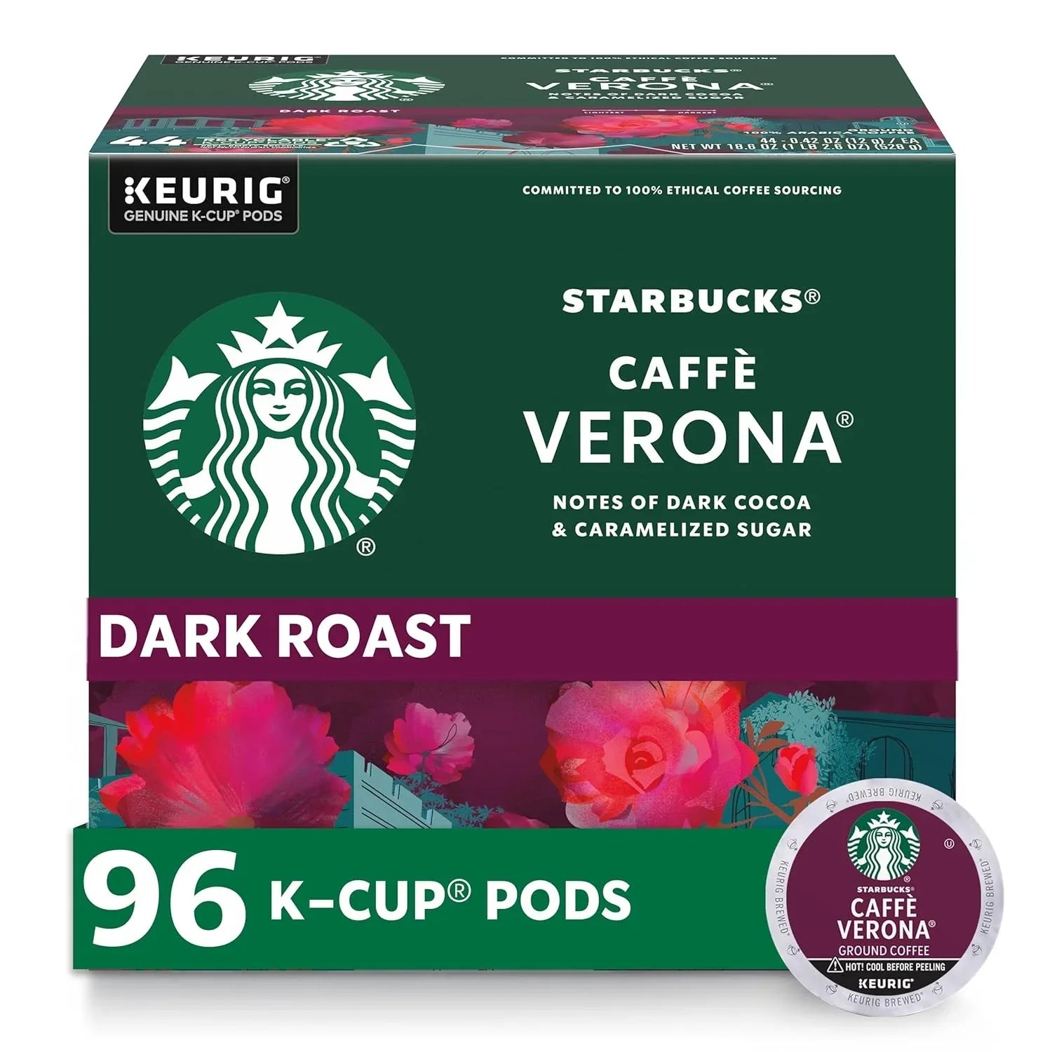 Starbucks Dark Roast K-Cup Coffee Pods — Caffè Verona for Keurig Brewers