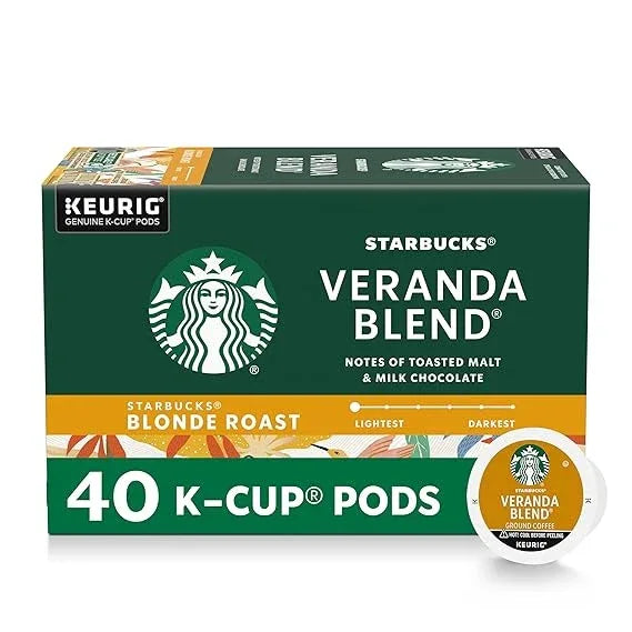 Starbucks K-Cup Coffee Pods, Starbucks Blonde Roast Hot or Iced Coffee, Veranda