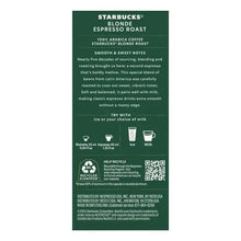 Blonde espresso roast coffee capsule box back with recycling and brewing info