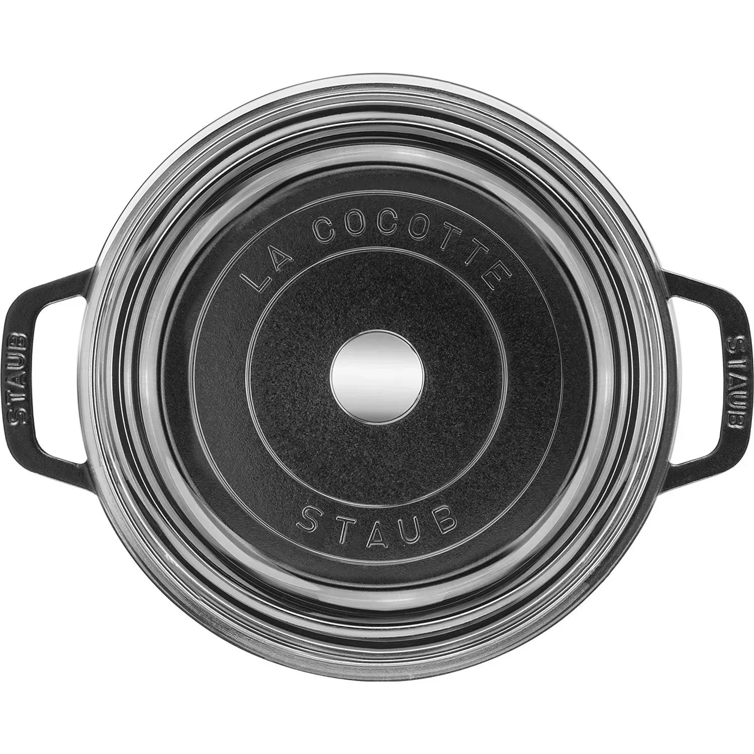 Staub Cast Iron 4-Quart Round Cocotte With Glass Lid