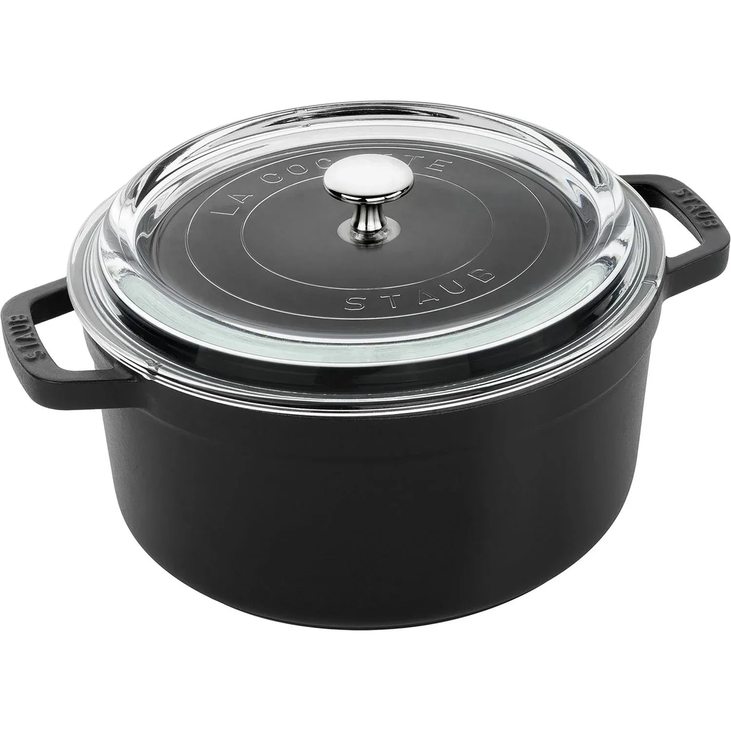Staub Cast Iron 4-Quart Round Cocotte With Glass Lid