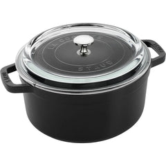 Staub Cast Iron 4-Quart Round Cocotte With Glass Lid