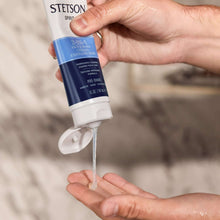 2-in-1 face and beard cooling wash being dispensed from squeeze tube