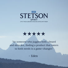 Stetson Spirit cooling exfoliant wash rating graphic with five stars