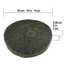 Round stone stepping stone top, 33 cm diameter, 5.08 cm height, dark charcoal