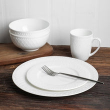 Stone Lain Alexandria 32-piece Bone China Basket Embossed Round Dinnerware Set