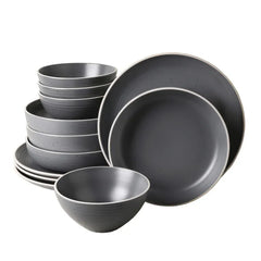 Stone + Lain Lauren 12-piece Stoneware Dinnerware Set - USA MEGA SHOP