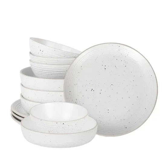 Stone + Lain Lauren 12-piece Stoneware Dinnerware Set - USA MEGA SHOP