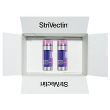 StriVectin serum 2-pack in open carton, two purple-and-silver bottles inside