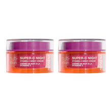 Vitamin C night cream jars (2-pack) with purple lids and orange base