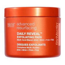 Orange jar of daily exfoliating pads labeled advanced resurfacing