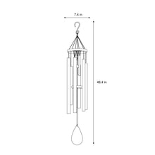 Double wind chime dimensions: 46.4 in tall, 7.4 in wide; teardrop clapper