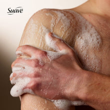 Body wash foam lather on hands and forearm