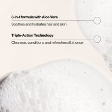 Men’s 3-in-1 aloe vera cleanser with triple-action technology; lather foam bubbles