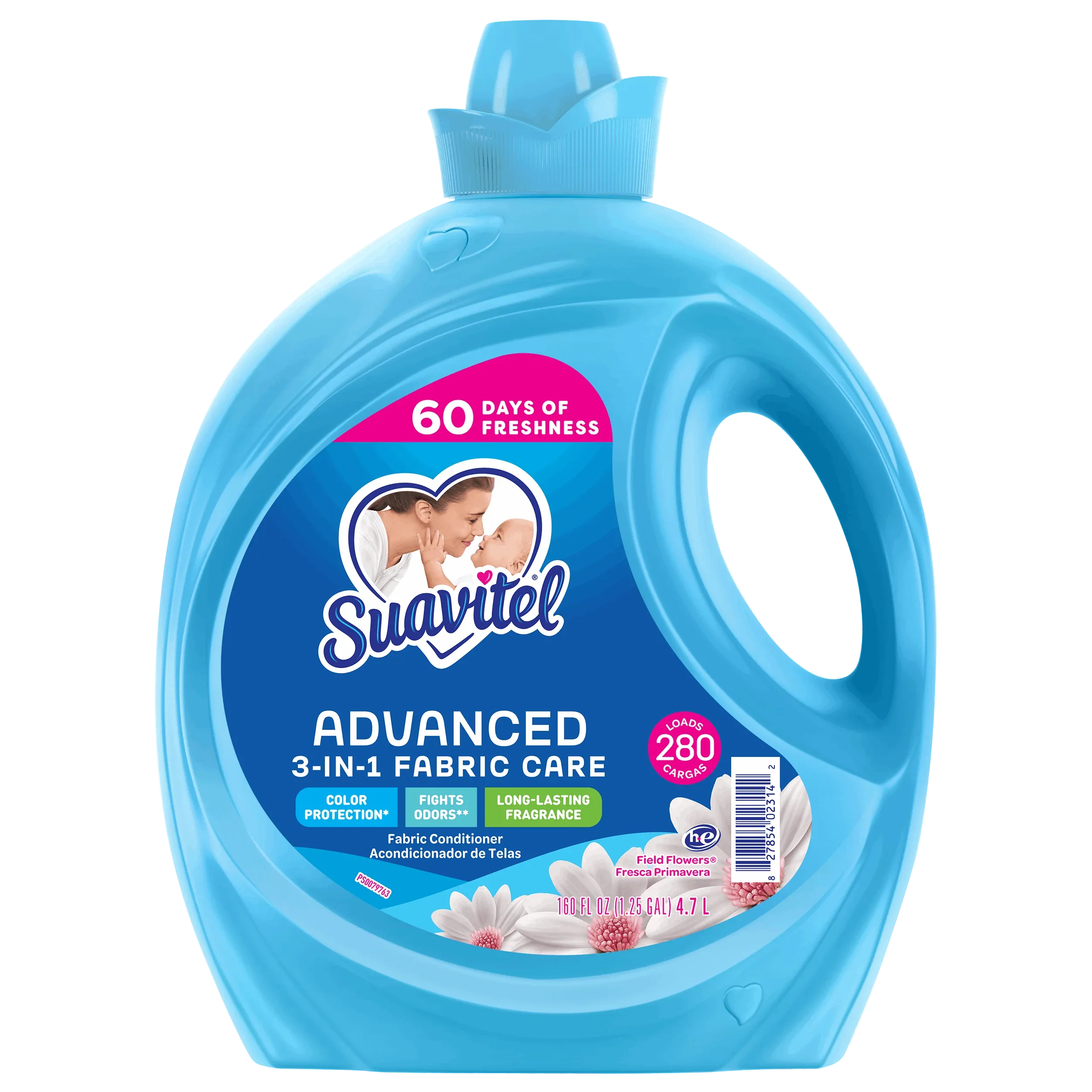 Suavitel Advanced Liquid Fabric Conditioner, Field Flowers, 280 Loads, 160 fl oz - USA MEGA SHOP