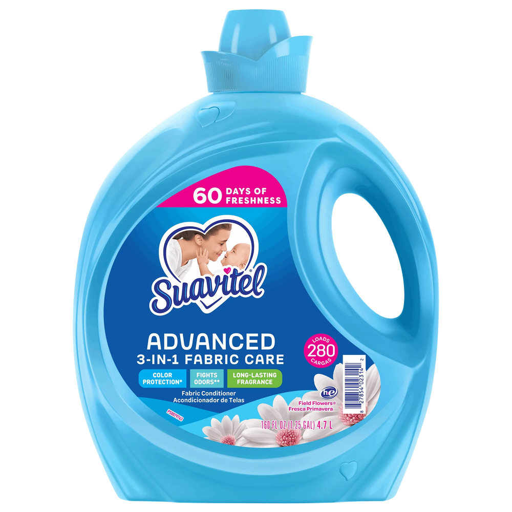 Suavitel Advanced Liquid Fabric Conditioner, Field Flowers, 280 Loads, 160 fl oz - USA MEGA SHOP