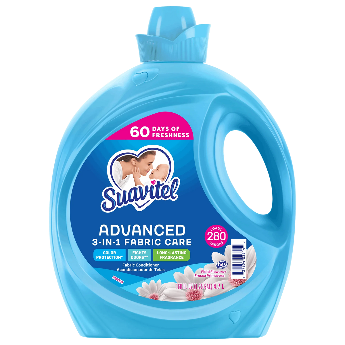 Suavitel Advanced Liquid Fabric Conditioner, Field Flowers, 280 Loads, 160 fl oz - USA MEGA SHOP