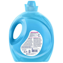 Blue fabric conditioner bottle with flip-top cap and back label