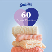 Stack of folded towels with 60 days of freshness graphic