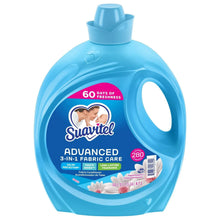 Liquid fabric softener bottle, blue with Suavitel Advanced 3-in-1 label and 280 loads