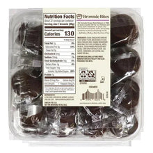 Brownie bites package back with Nutrition Facts panel and ingredient text