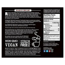 Turbinado cane sugar box back with nutrition facts and ingredient text